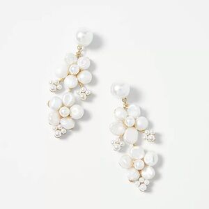 Ann Taylor Studio Collection Pearlized Flower Cluster Statement Earrings